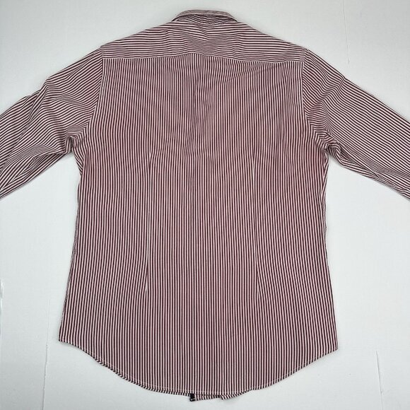 Zara Men’s Red White Slim Fit Striped Button Down Career Dress‎ Shirt L/C41.25 - Picture 3 of 11